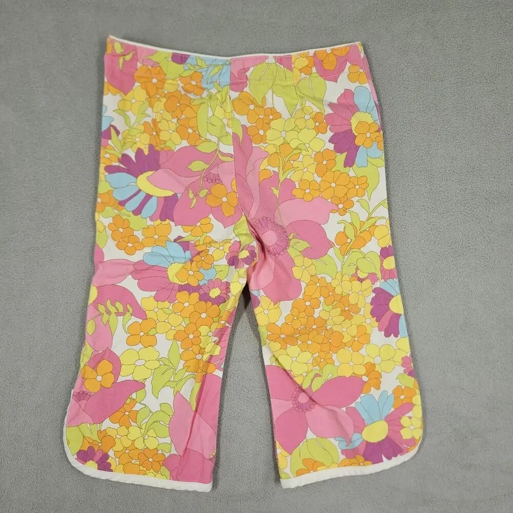 Vintage Gymboree SUNSHINE DAYDREAMS Pants Girls 4 Floral Pink Y2K Hippie‎